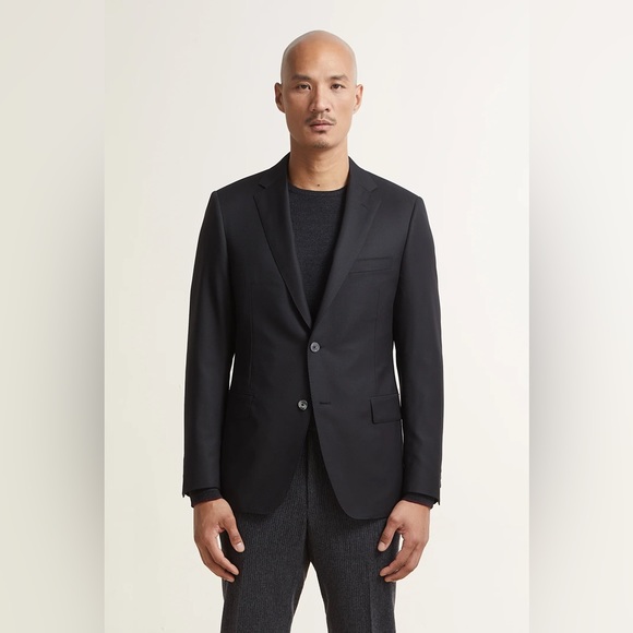 Samuel Sohn Men's Classic Black Wool Suit Blazer Jacket size 46